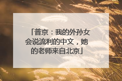 普京：我的外孙女会说流利的中文，她的老师来自北京