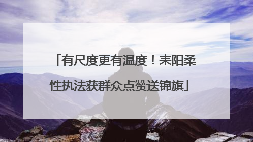 有尺度更有温度！耒阳柔性执法获群众点赞送锦旗