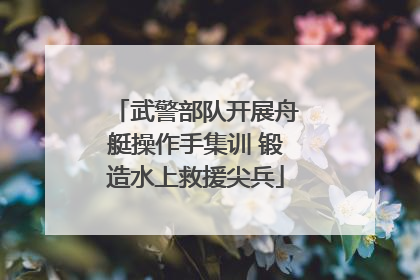 武警部队开展舟艇操作手集训 锻造水上救援尖兵