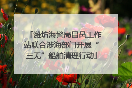 潍坊海警局昌邑工作站联合涉海部门开展“三无”船舶清理行动
