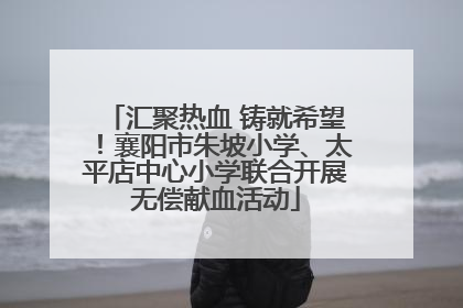 汇聚热血 铸就希望！襄阳市朱坡小学、太平店中心小学联合开展无偿献血活动