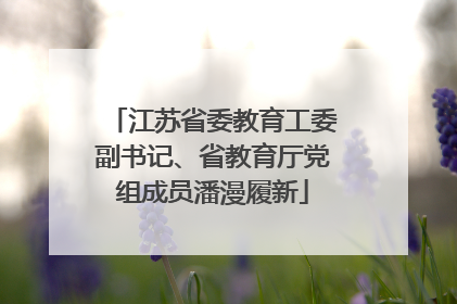 江苏省委教育工委副书记、省教育厅党组成员潘漫履新