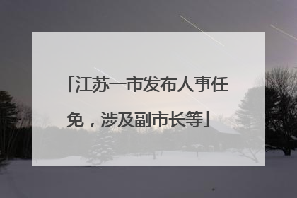 江苏一市发布人事任免，涉及副市长等