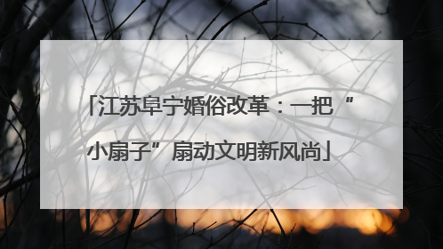 江苏阜宁婚俗改革：一把“小扇子”扇动文明新风尚