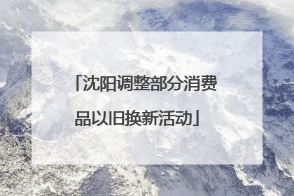 沈阳调整部分消费品以旧换新活动