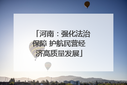 河南：强化法治保障 护航民营经济高质量发展