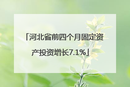 河北省前四个月固定资产投资增长7.1%