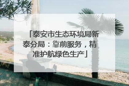 泰安市生态环境局新泰分局：靠前服务，精准护航绿色生产