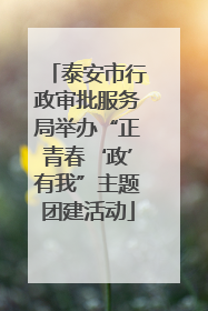 泰安市行政审批服务局举办“正青春‘政’有我”主题团建活动