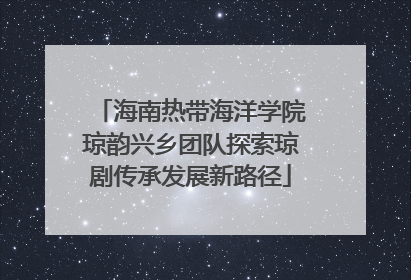 海南热带海洋学院琼韵兴乡团队探索琼剧传承发展新路径
