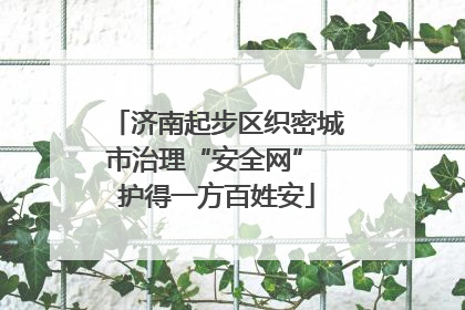 济南起步区织密城市治理“安全网” 护得一方百姓安