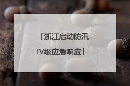 浙江启动防汛Ⅳ级应急响应