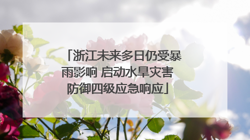 浙江未来多日仍受暴雨影响 启动水旱灾害防御四级应急响应