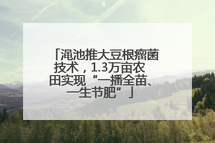 渑池推大豆根瘤菌技术，1.3万亩农田实现“一播全苗、一生节肥”