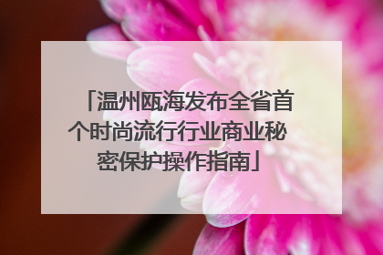 温州瓯海发布全省首个时尚流行行业商业秘密保护操作指南