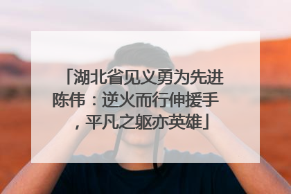 湖北省见义勇为先进陈伟：逆火而行伸援手，平凡之躯亦英雄