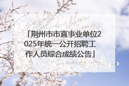荆州市市直事业单位2025年统一公开招聘工作人员综合成绩公告