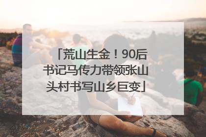 荒山生金！90后书记马传力带领张山头村书写山乡巨变