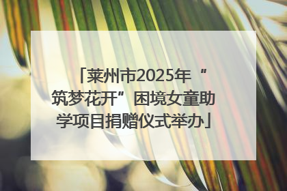 莱州市2025年“筑梦花开”困境女童助学项目捐赠仪式举办