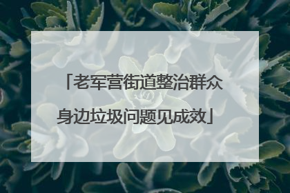 老军营街道整治群众身边垃圾问题见成效