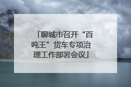 聊城市召开“百吨王”货车专项治理工作部署会议