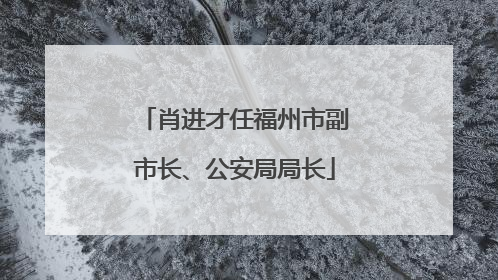 肖进才任福州市副市长、公安局局长