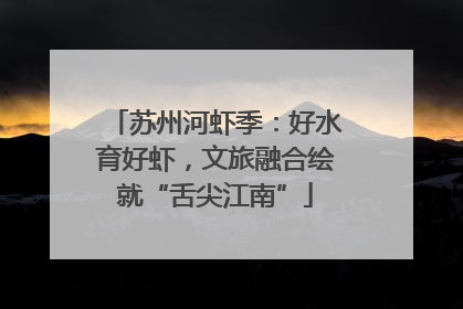 苏州河虾季：好水育好虾，文旅融合绘就“舌尖江南”