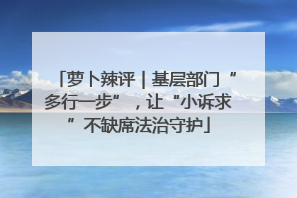 萝卜辣评｜基层部门“多行一步”，让“小诉求”不缺席法治守护