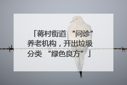 蒋村街道 “问诊” 养老机构，开出垃圾分类 “绿色良方”