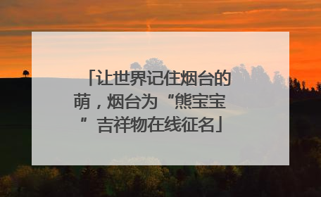 让世界记住烟台的萌，烟台为“熊宝宝”吉祥物在线征名