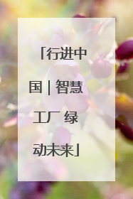 行进中国｜智慧工厂 绿动未来