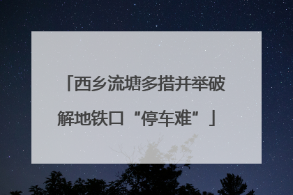 西乡流塘多措并举破解地铁口“停车难”