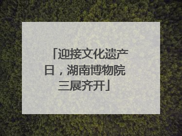 迎接文化遗产日，湖南博物院三展齐开
