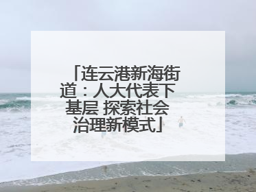 连云港新海街道：人大代表下基层 探索社会治理新模式