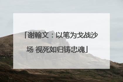 谢翰文：以笔为戈战沙场 视死如归铸忠魂