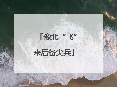 豫北“飞”来后备尖兵