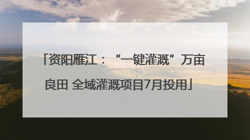资阳雁江：“一键灌溉”万亩良田 全域灌溉项目7月投用