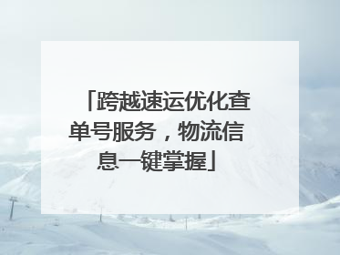 跨越速运优化查单号服务，物流信息一键掌握