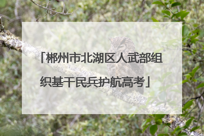 郴州市北湖区人武部组织基干民兵护航高考