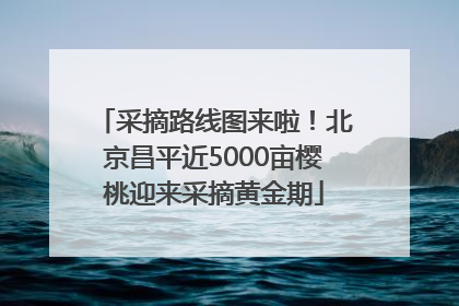 采摘路线图来啦！北京昌平近5000亩樱桃迎来采摘黄金期