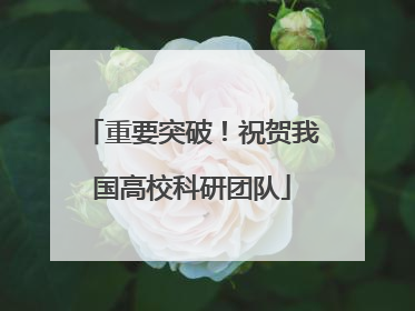 重要突破！祝贺我国高校科研团队
