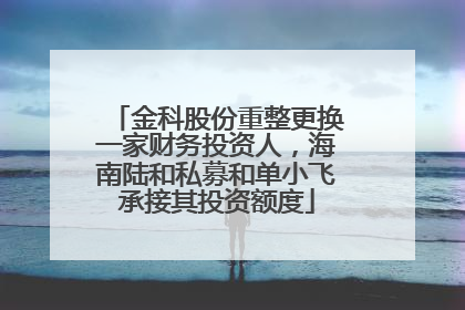 金科股份重整更换一家财务投资人，海南陆和私募和单小飞承接其投资额度