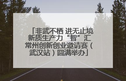 非武不栖 进无止境 新质生产力“智”汇常州创新创业邀请赛（武汉站）圆满举办