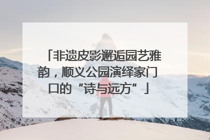 非遗皮影邂逅园艺雅韵，顺义公园演绎家门口的“诗与远方”