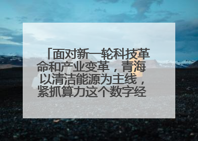 面对新一轮科技革命和产业变革，青海以清洁能源为主线，紧抓算力这个数字经济的“血液”、科技主权的“筹码”、产业升级的“杠杆”、绿色转型的“支点”，勇于撬动国家“双碳”战略、“东数西算”工程重大发展新机遇