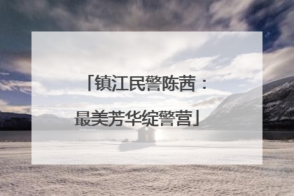 镇江民警陈茜：最美芳华绽警营