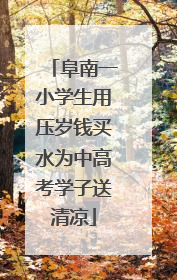 阜南一小学生用压岁钱买水为中高考学子送清凉