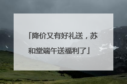 降价又有好礼送，苏和堂端午送福利了