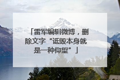 雷军编辑微博，删除文字“诋毁本身就是一种仰望”