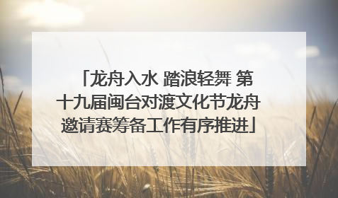 龙舟入水 踏浪轻舞 第十九届闽台对渡文化节龙舟邀请赛筹备工作有序推进